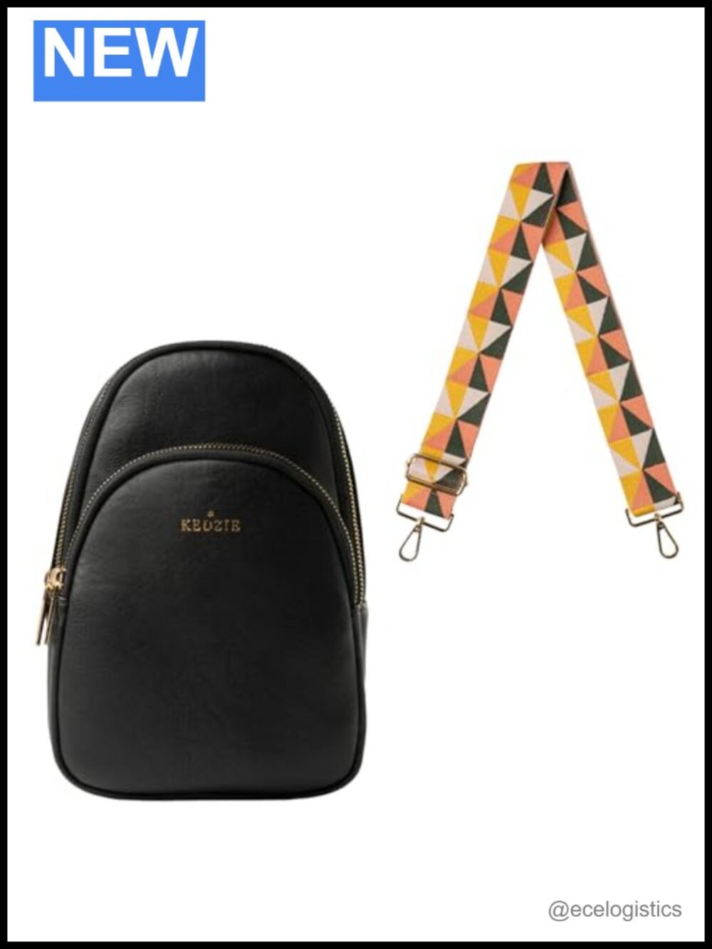 Vegan Leather Sunset Sling Bag with Interchangeable Strap